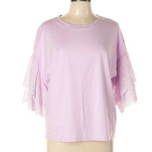 Express Purple Accents 3/4 Sleeve Blouse